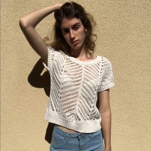 Lauren Conrad cream knitted top XS